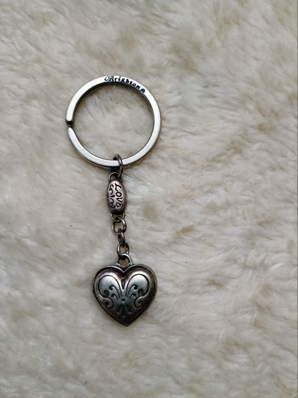 Brighton Vintage Eliza Heart Key Fob / Purse Charm - Retired "Love"